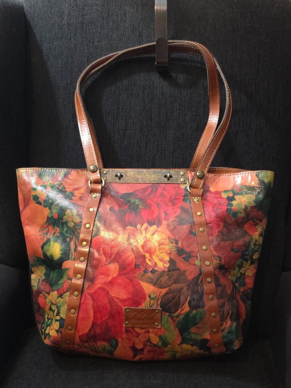 Patricia Nash Benvenuto Floral Smooth Leather Large Tote Bag